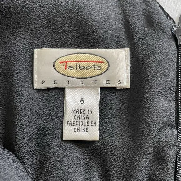 Talbots Women's Little Black Midi Cocktail Dress Size 6 Petite Classic Old Money - Picture 7 of 11